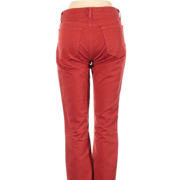 J Brand Jeans Red Orange Colored Denim Skinny Leg Low Rise Waist Sz 27 #444 - Picture 3 of 4